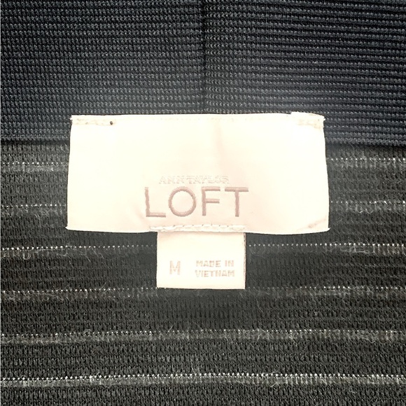 Loft Striped Stretchy Ribbed Knit Midi Skirt Size Medium - Picture 3 of 4